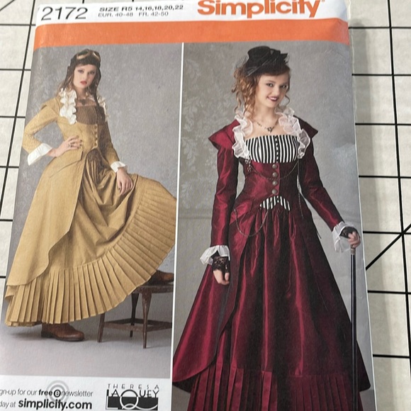 Simplicity 2172 women's historic sewing pattern, victorian/steampunk style - Picture 1 of 6